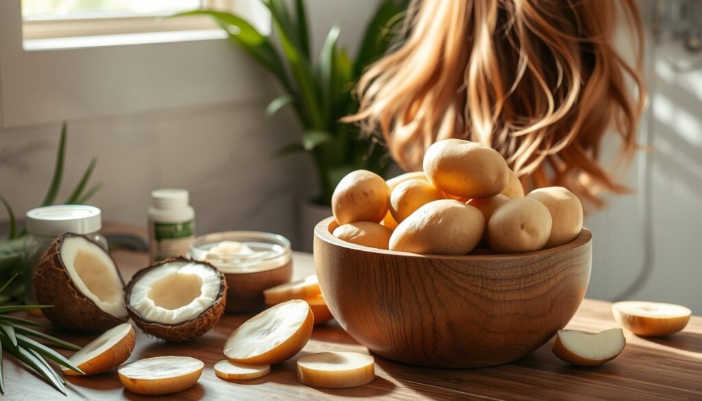 bienfaits de la pomme de terre pour les cheveux