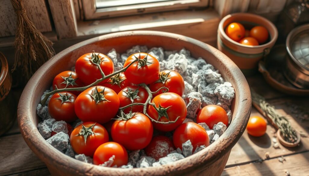 conserver les tomates dans la cendre