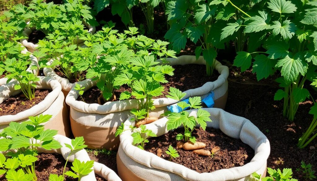 cultiver des patates douces dans des sacs de terre