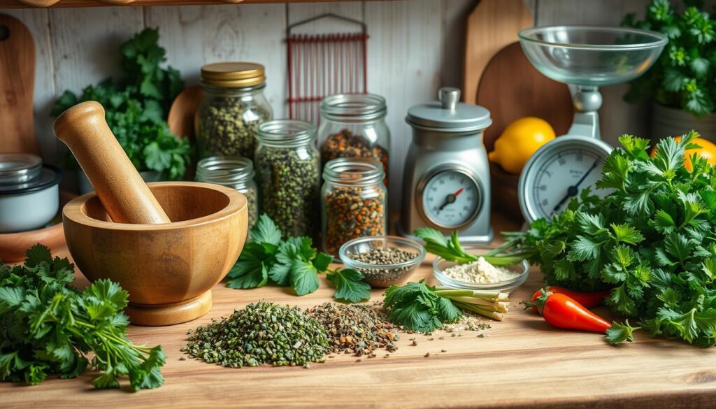 équipement pour la préparation de poudres d'herbes et de légumes