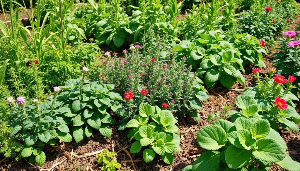 jardin potager avec plantes vivaces