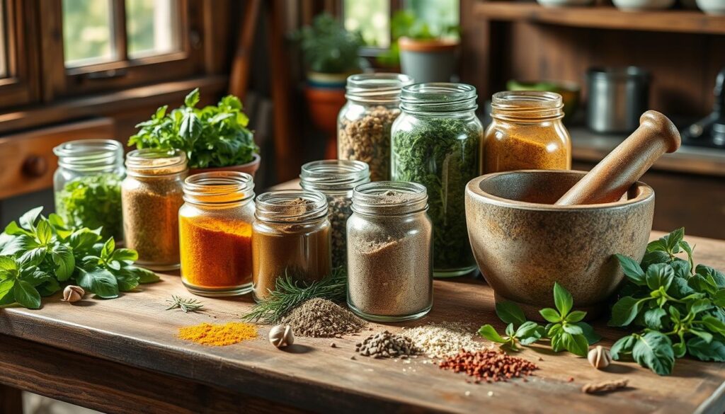 poudres d'herbes et de légumes maison