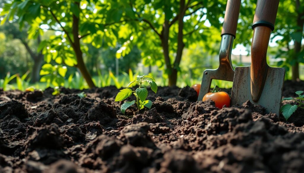 préparation du sol pour les tomates