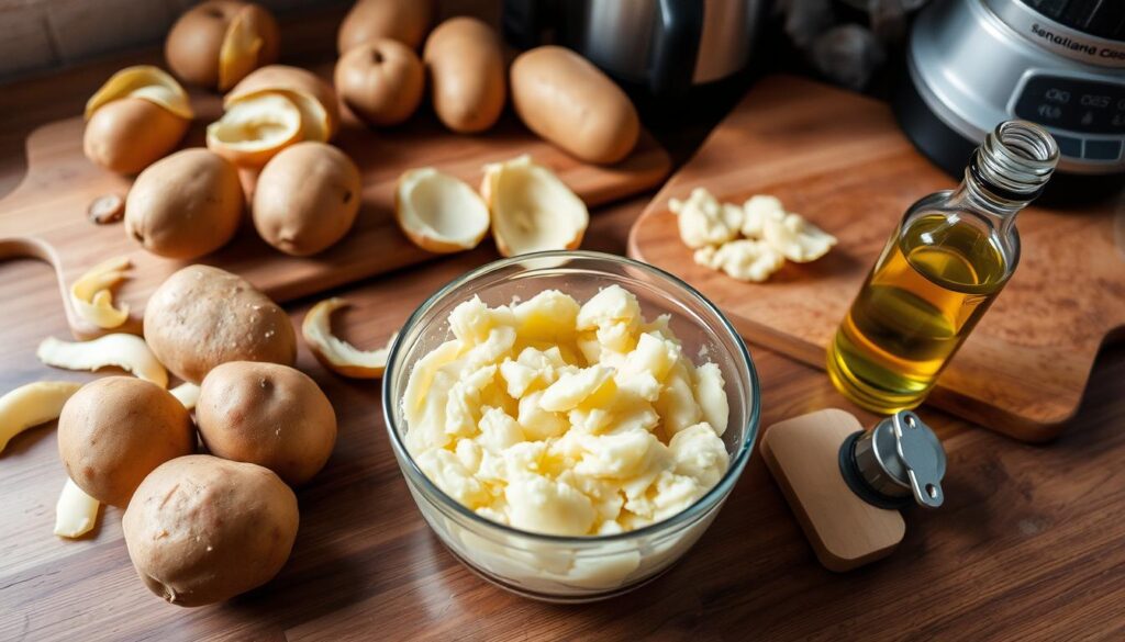 préparation du traitement capillaire à la pomme de terre